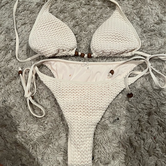 Other - Elegant White Knit Bikini Set